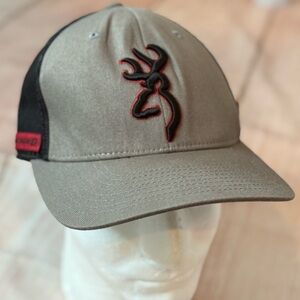 Browning Bloodline Trail Trucker Flex Hat - Heather Gray Adjustable Black Mesh
